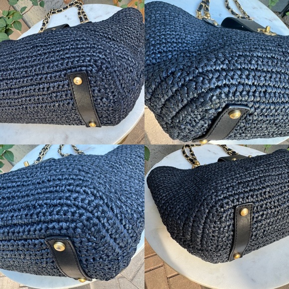 SOLD Chanel Raffia Chain Tote - Picture 9 of 13